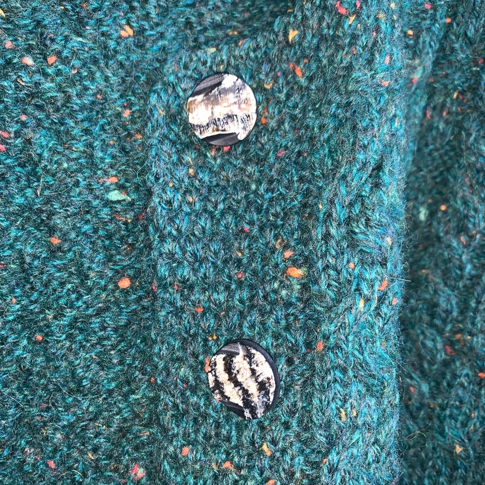 SOLD Carraig Donn Irish Chunky Knit Green Sweater - Picture 5 of 6